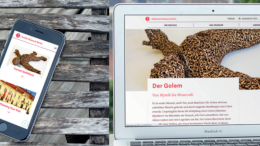 screenshot website auf phone und laptop auf holztisch